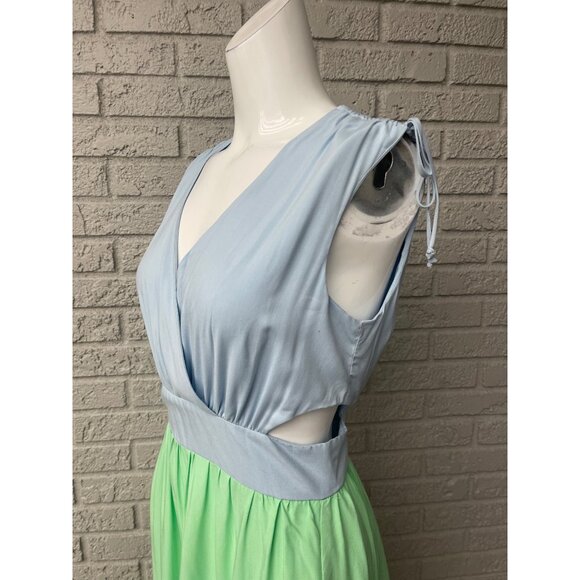 Scoop Women Color Block Cut-Out Tiered Sleeveless Maxi Dress Size M (8-10) - Picture 6 of 15